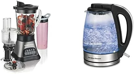 Buy 🛒 Hamilton Beach Blender And Food Processor Combo, Portable Blend-In Travel Cup, Shakes And Smoothies, 40oz Jar & 3-Cup Vegetable Chopper, Grey & Black (58163) 🌟 - Image 9
