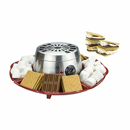 Hot Sale ✨ Brentwood Appliances TS603 Indoor Electric Stainless Steel S’Mores Maker With 4 Trays And 4 Roasting Forks, One Size, Multicolored 🎁