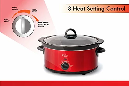 Cheapest β¨ Betty Crocker Slow Cooker With A Travel Bag, 5-Quart, Red, BC-1544 π - Image 4