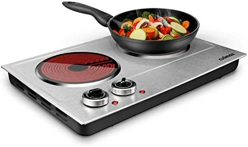 Best reviews of ๐งจ CUSIMAX Double Hot Plate For Cooking, 1800W Portable Electric Double Burners Countertop Burner Cast Iron Hot Plates Cooktop, Stainless Steel Silver Easy To Clean ๐คฉ - Image 10