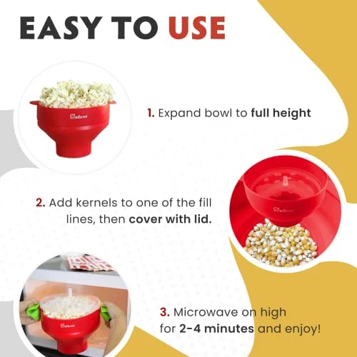 Cheapest 🎁 Original Salbree Microwave Popcorn Popper, Silicone Popcorn Maker, Collapsible Bowl - The Most Colors Available (Aqua) 🔥 - Image 3
