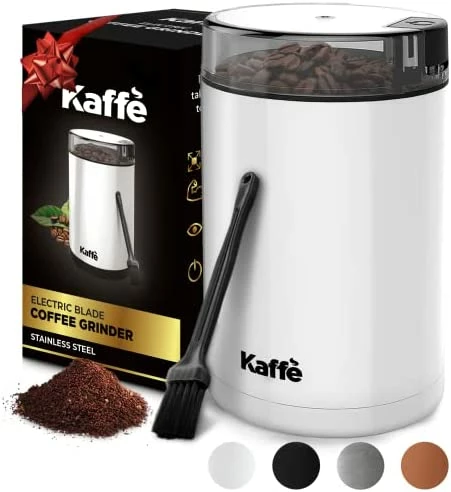 Top 10 🔥 Kaffè Kaffe Coffee Grinder Electric - Spice Grinder W/ Cleaning Brush, Easy On/Off - Perfect For Espresso, Herbs, Spices, Nuts, Grain - 3.5oz / 14 Cup. Black 🔥 - Image 10
