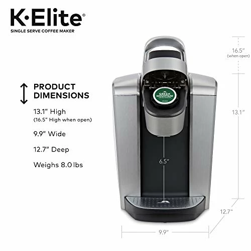 Top 10 🌟 Keurig K-Elite Coffee Maker, Single Serve K-Cup Pod Coffee Brewer, With Iced Coffee Capability, Brushed Silv ❤️ - Image 4