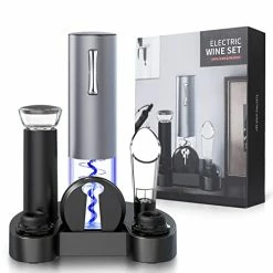 Brand new ⭐ Anpro Electric Bottle Opener Set, Vacuum Wine Stopper And Wine Pourer, Electric Bottle Opener With Charging Base, Aluminum Foil Knife, Vacuum Pump, Gift For Wine And Wine Lovers Dark Gray ✔️