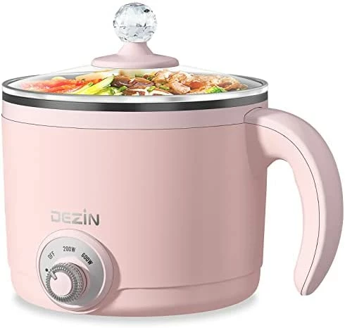 Flash Sale ๐ Dezin Electric Hot Pot, Rapid Noodles Cooker, Stainless Steel Mini Pot Perfect For Ramen, Egg, Pasta, Dumplings, Soup, Porridge, Oatmeal With Power Adjustment And Keep Warm Feature, 1.6L, Beige ๐ - Image 5