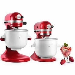 Promo ๐คฉ KITCHOOD Ice Cream Maker Attachment For Kitchenaid Stand Mixer,2-Quart Frozen Yogurt - Ice Cream & Sorbet Gelatoย Maker,Fits 4.5 Qt And Larger Mixers(Not Fit Artisan Mini 3.5Qt Mixer) โญ