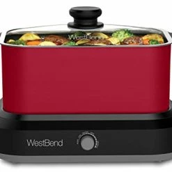 Best deal π West Bend 87906R Slow Cooker Large Capacity Non-stick Variable Temperature Control Includes Travel Lid And Thermal Carrying Case, 6-Quart, R π