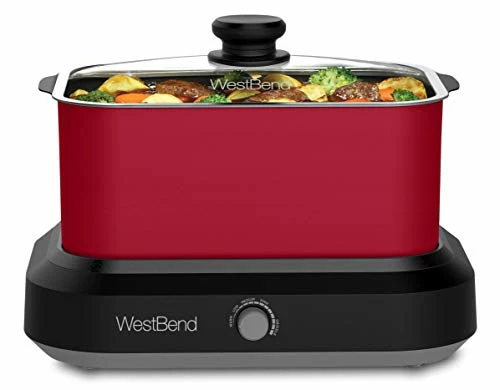 Best deal π West Bend 87906R Slow Cooker Large Capacity Non-stick Variable Temperature Control Includes Travel Lid And Thermal Carrying Case, 6-Quart, R π