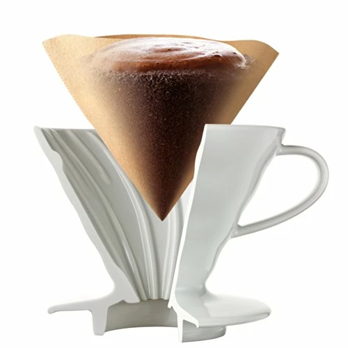 Budget 🌟 Hario V60 Ceramic Coffee Dripper Pour Over Cone Coffee Maker Size 02, White ✨ - Image 3