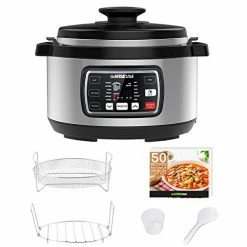 Promo 🎁 GoWISE USA GW22708 Ovate 8.5-Qt 12-in-1 Electric Pressure Cooker Oval With Slow Cook, Rice, Yogurt, Egg, Saute, Steamer, Keep Warm Functions + Accessories & Recipes, Stainless Steel 💯