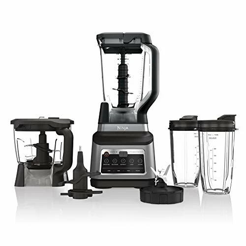 Outlet π Ninja BN801 Professional Plus Kitchen System, 1400 WP, 5 Functions For Smoothies, Chopping, Dough & More With Auto IQ, 72-oz.* Blender Pitcher, 64-oz. Processor Bowl, (2) 24-oz. To-Go Cups, Grey π―
