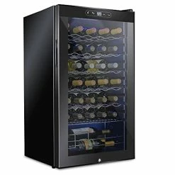 Coupon 🛒 SCHMÉCKÉ SCHMECKE 34 Bottle Compressor Wine Cooler Refrigerator W/Lock | Large Freestanding Wine Cellar | 41f-64f Digital Temperature Control Wine Fridge For Red, White, Champagne Or Sparkling Wine - Black 💯