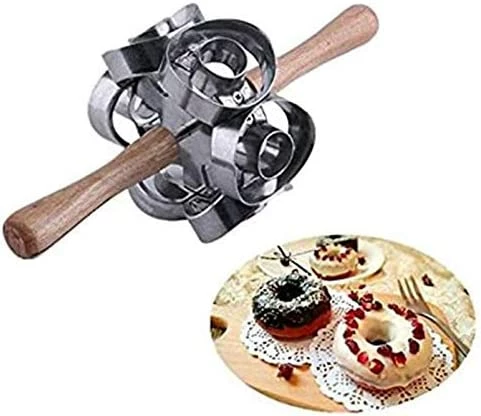 Wholesale π FCOZM Metal Revolving Donut Cutter Maker Machine Mold Pastry Dough Baking Roller For Cooking Baking,6 Shapes (1) π - Image 6