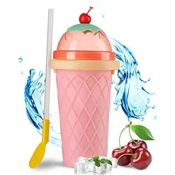 Cheapest π GBTCYDM 2022 Latest Slushie Maker Cup, Milkshake Maker Slushy Machine With Cherry, Magic Quick Frozen Smoothies Cup, Ice Cream Maker For Kids And Home, DIY Slushy Cup π