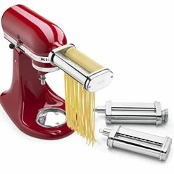 Deals 😀 KitchenAid 3-Piece Pasta Roller & Cutter Set Attachment, Silver 😀