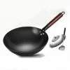 Best reviews of 🧨 MHSH ZYYN Carbon Steel Wok Pan With Pan Lid Scraper（12 Inch Round Bottom） Black Steel Wok , Nonstick, Stir Fry Pan,Chinese Wok 🧨