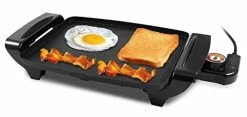 Best Sale ✨ Elite Gourmet EGR2722A Electric 10.5" X 8.5" Griddle, Cool-touch Handles Non-Stick Surface, Removable/Adjustable Thermostat, Skid Free-Rubber Feet, Black 🎁