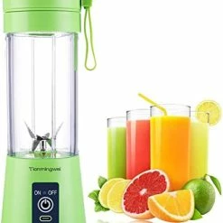 Discount 🌟 Tmw Portable Blender Personal 6 Blades Juicer Cup Household Fruit Mixer, With Magnetic Secure Switch, USB Charger Cable (Green) 👏