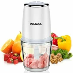 Discount 🧨 Mini Food Processor With 2.5 Cup Glass Bowl, Acekool Small Electric Food Chopper For Vegetables Meat Fruits Nuts Puree - 300W 2 Speed Kitchen Food Processor With Sharp Blades 🛒