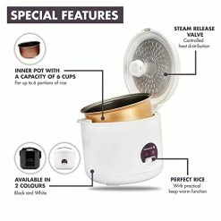 Brand new ❤️ Reishunger Rice Cooker & Steamer With Keep-Warm Function - 8 Cups Cooked - Ceramic 🧥 Coating Incl. Steamer Insert - For 1-6 Peopl 🌟