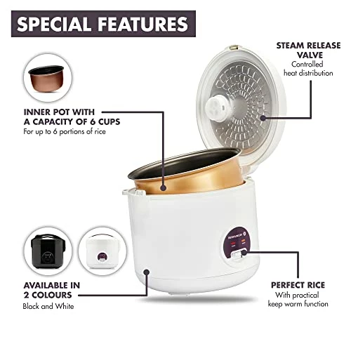 Brand new β€οΈ Reishunger Rice Cooker & Steamer With Keep-Warm Function - 8 Cups Cooked - Ceramic π§₯ Coating Incl. Steamer Insert - For 1-6 Peopl π