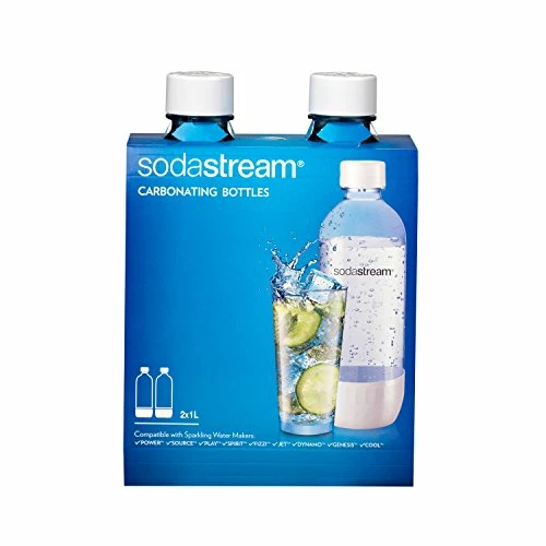 Flash Sale ✨ SodaStream Fizzi One Touch Sparkling Water Maker (White) With CO2 And BPA Free Bottle & Carbonating Bottle, 1 Liter, White (Pack Of 2) 🔥 - Image 3