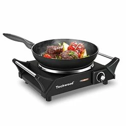 Top 10 🎉 Hot Plate, Techwood Electric Stove For Cooking, 1500W Countertop Single Burner With Adjustable Temperature & Stay Cool Handles, 7.5” Cooktop For RV/Home/Camp, Compatible For All Cookwares Upgraded Version 💯
