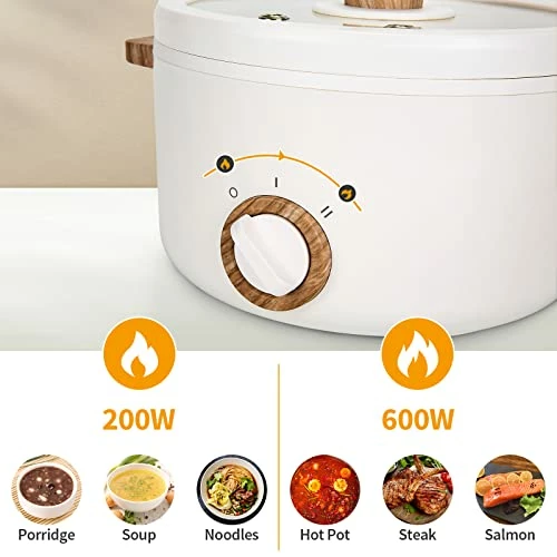 Budget 💯 KINBEDY Electric Hot Pot Upgraded, Non-Stick Sauté Pan, Rapid Noodles Cooker, 1.5L Mini Pot For Steak, Egg, Fried Rice, Ramen, Oatmeal, Soup With Power Adjustment 🎁 - Image 3