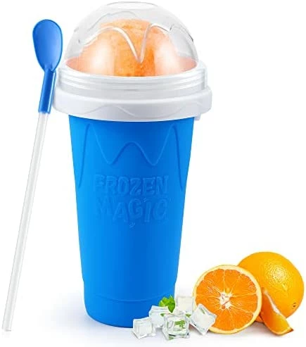 Promo 😉 RELPOM® Slushie Maker Cup, TIK TOK Magic Quick Frozen Smoothies Cup, Cooling Cup, Double Layer Squeeze Slushy Maker Cup, 🎄 Christmas Gifts For Kids (Blue) ⭐ - Image 7