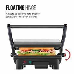 Flash Sale 🎁 Chefman Electric Panini Press Grill And Gourmet Sandwich Maker W/ Non-Stick 🧥 Coated Plates, Opens 180 Degrees To Fit Any Type Or Size Food, Dishwasher Safe Removable Drip Tray, Stainless Steel/Black 🔔