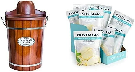 Best Sale π Nostalgia Electric Ice Cream Maker, 6 Quarts, Soft Serve Machine With Easy-Carry Handle For Ice Cream, Frozen Yogurt Or Gelato, Dark Wood π₯ - Image 5