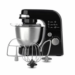 New 🎁 Hamilton Beach Electric Stand Mixer, 4 Quarts, Dough Hook, Flat Beater Attachments, Splash Guard 7 Speeds With Whisk, Black 👏