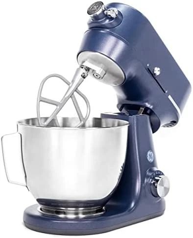 Flash Sale ๐ GE Tilt-Head Electric Stand Mixer | 7-Speed, 350-Watt Motor | Includes 5.3-Quart Bowl, Flat Beater, Dough Hook, Wire Whisk & Pouring Shield | Countertop Kitchen Essentials | Granite Gray ๐ - Image 5