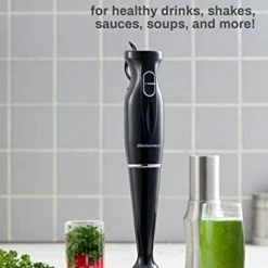 Best Pirce 🎁 Elite Gourmet EHB1023 Immersion Hand Blender 300 Watts 2 Speed Mixing With Detachable Blades, Detachable Wand Stick Mixer, Smoothies, Baby Food, Soup, Black ⭐
