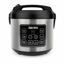 Outlet ⭐ Aroma Housewares 20 Cup Cooked (10 Cup Uncooked) Digital Rice Cooker, Slow Cooker, Food Steamer, SS Exterior (ARC-150SB),Black 😍