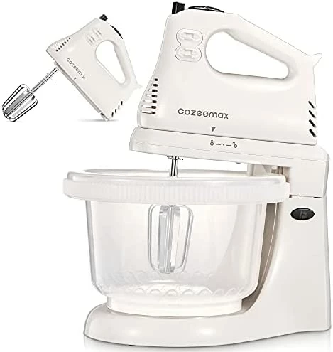 New 🤩 Cozeemax 2 In 1 Hand Mixers Kitchen Electric Stand Mixer With Bowl 3 Quart, Electric Mixer Handheld For Everyday Use, Dough Hooks & Mixer Beaters For Frosting, Meringues & Mor 🎉 - Image 6