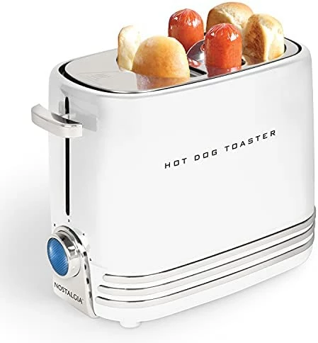 Wholesale ❤️ Nostalgia 2 Slot Hot 🐕 Dog And Bun Toaster With Mini Tongs, Hot 🐕 Dog Toaster Works With Chicken, Turkey, Veggie Links, Sausages And Brats, Red 😉 - Image 9
