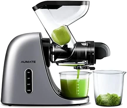 Cheap 🌟 Slow Juicer Machines, AUMATE Fretta Wide Feed Chute Masticating Juicer, Press Juicer Cold, Celery Juicer, Juice Extractor Machine With Quiet DC Motor/Reverse Function, Soft/Hard Mode(Silver) 💯 - Image 6