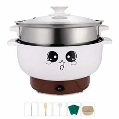 Best deal 🧨 Ele ELEOPTION 3.6L (with Lid And Steamer) Multifunction Electric Cooker Skillet Grill Pot Wok Electric Hot Pot For Noodles Cook Rice Fried Stew Soup Steamed Fish Boiled Egg Non-stick 😉