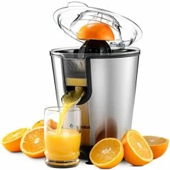 Best Sale 🎁 Eurolux Electric Citrus Juicer Squeezer, For Orange, Lemon, Grapefruit, With 160 Watts Of Power, Brushed Stainless Stee 😀