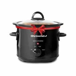 Hot Sale 🤩 Elite Gourmet MST-350B Electric Oval Slow Cooker, Adjustable Temp, Entrees, Sauces, Stews & Dips, Dishwasher Safe Glass Lid & Crock (3 Quart, Black) 😀