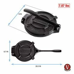 Best deal 🌟 Victoria 8 Inch Cast Iron Tortilla Press. Tortilla Maker, Flour Tortilla Press, Rotis Press, Dough Press, Pataconera Seasoned With Flaxeed Oil, Black 🛒