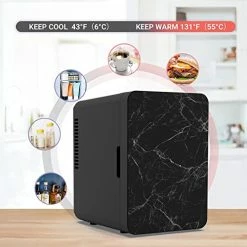 Flash Sale 😉 Living Enrichment Mini Fridge 4 Liter Skincare Fridge, AC 120V DC 12V Portable Small Refrigerator Cooler And Warmer For Skincare, Medications, Bedroom, Travel And Car - Black 🤩