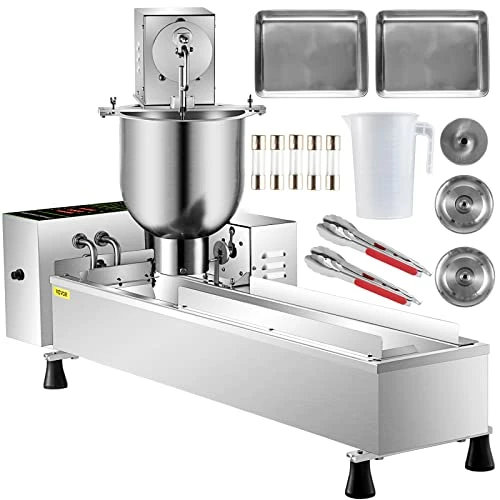 Cheap โ๏ธ VEVOR 110V Commercial Automatic Donut Making Machine, Single Row Auto Doughnut Maker, 7L Hopper Donut Maker With 3 Sizes Molds, Doughnut Fryer, 304 Stainless Steel Auto Donut ๐