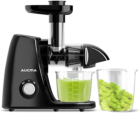 Discount ⭐ Aucma Slow Juicer Machine, Cold Press Juicer With Quiet Motor And Reverse Function, Masticating Juicer Machine With Brush Recipes, Juicer Extractor For High Nutrient Fruit Vegetable Juice (Dark Grey) 🎁 - Image 9