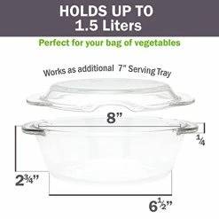 Wholesale 🧨 Microwave Glass Food Steamer, Microwavable Vegetable Steamer, 100% Glass, OVEN SAFE TOO | Plastic Free, BPA Free, Silicone Free 😀