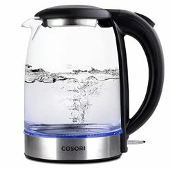 Cheapest 🤩 COSORI Electric Kettle With Stainless Steel Filter And Inner Lid, 1500W Wide Opening 1.7L Glass Tea Kettle & Hot Water Boiler, LED Indicator Auto Shut-Off & Boil-Dry Protection, BPA Free, Matte Black ⌛