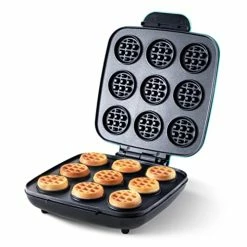 Buy 🛒 Delish By Dash Waffle Bite Maker, Makes 9 X 2.4” Waffle Bites With Delish Recipes For Breakfast, Snacks, Dessert, And More - Blue 🥰