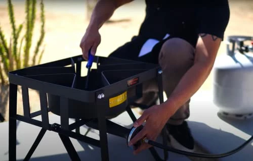 New โ๏ธ Concord Deluxe Banjo Single Propane Burner, 200,000 BTU Portable Outdoor Stove For Camping Cooking / Home Brewing / Making Sauces, 16โ Square Black ๐ - Image 3