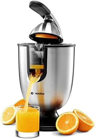 Best deal 🛒 Eurolux Electric Citrus Juicer Squeezer, For Orange, Lemon, Grapefruit, Stainless Steel 160 Watts Of Power Soft Grip Handle And Cone Lid For Easy Use (ELCJ-1700S) 👍 - Image 7